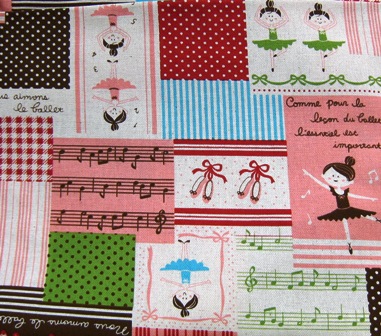 BALLERINA JAPANESE COTTON FABRIC-handmade,dress,peasant tops,ruffles pant,supplies,commercial,sewing,fabric,pattern,children custom,dress,pants,applique,vintage,tutorial knitting,neddles,owls,japanese,kawaii,fabric,cotton fabric,cotton,ribbon,bows,hair clips,hair accessories,toddles,baby shower,girl,summer,tunic,wallet,purse,buttons,thread,international shipping,free shipping,flat rate