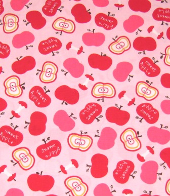 KAWAII SWEET APPLES JAPANESE COTTON FABRIC-supplies,comercial,sewing,fabric,pattern,handmade,chilndren custom,dress,pants,applique,vintage,tutorial knitting,neddles,owls,japanese,kawaii,fabric,cotton fabric,cotton,ribbon,bows,hair clips,hair accessories,toddles,baby shower,girl,summer,tunic,wallet,purse,buttons,thread,international shipping,free shipping,flat rate