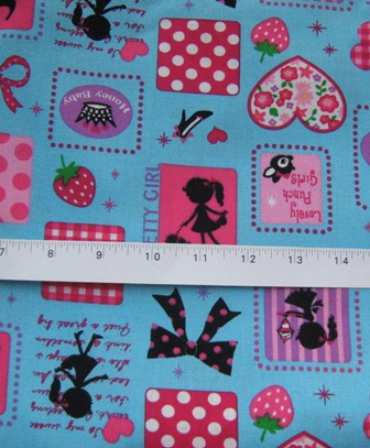 KAWAII PRETY GIRL BLUE AND PINK JAPANESE COTTON FABRIC-supplies,comercial,sewing,fabric,pattern,handmade,children custom,dress,pants,applique,vintage,tutorial knitting,neddles,owls,japanese,kawaii,fabric,cotton fabric,cotton,ribbon,bows,hair clips,hair accessories,toddles,baby shower,girl,summer,tunic,wallet,purse,buttons,thread,international shipping,free shipping,flat rate