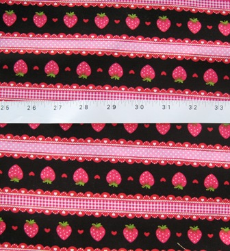 BLACK STRAWBERRY GINGHAM JAPANESE COTTON FABRIC-supplies,comercial,sewing,fabric,pattern,handmade,children custom,dress,pants,applique,vintage,tutorial knitting,neddles,owls,japanese,kawaii,fabric,cotton fabric,cotton,ribbon,bows,hair clips,hair accessories,toddles,baby shower,girl,summer,tunic,wallet,purse,buttons,thread,international shipping,free shipping,flat rate