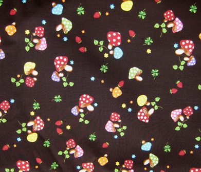 BROWN POLKA DOTS MUSHROOMS JAPANESE COTTON FABRIC-supplies,comercial,sewing,fabric,pattern,handmade,chilndren custom,dress,pants,applique,vintage,tutorial knitting,neddles,owls,japanese,kawaii,fabric,cotton fabric,cotton,ribbon,bows,hair clips,hair accessories,toddles,baby shower,girl,summer,tunic,wallet,purse,buttons,thread,international shipping,free shipping,flat rate