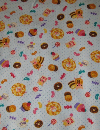 BLUE SWEET DAY DESSERTS JAPANESE COTTON FABRIC-supplies,commercial,sewing,fabric,pattern,handmade,children custom,dress,pants,applique,vintage,tutorial knitting,neddles,owls,japanese,kawaii,fabric,cotton fabric,cotton,ribbon,bows,hair clips,hair accessories,toddles,baby shower,girl,summer,tunic,wallet,purse,buttons,thread,international shipping,free shipping,flat rate