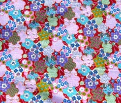 ORIENTAL FLOWERS JAPANESE COTTON FABRIC-supplies,comercial,sewing,fabric,pattern,handmade,chlindren custom,dress,pants,applique,vintage,tutorial knitting,neddles,owls,japanese,kawaii,fabric,cotton fabric,cotton,ribbon,bows,hair clips,hair accessories,toddles,baby shower,girl,summer,tunic,wallet,purse,buttons,thread,international shipping,free shipping,flat rate