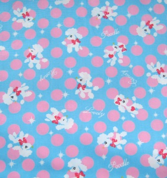 KAWAII FRENCH PODDLES POLKA DOTS JAPANESE COTTON FABRIC-supplies,comercial,sewing,fabric,pattern,handmade,chilndren custom,dress,pants,applique,vintage,tutorial knitting,neddles,owls,japanese,kawaii,fabric,cotton fabric,cotton,ribbon,bows,hair clips,hair accessories,toddles,baby shower,girl,summer,tunic,wallet,purse,buttons,thread,international shipping,free shipping,flat rate