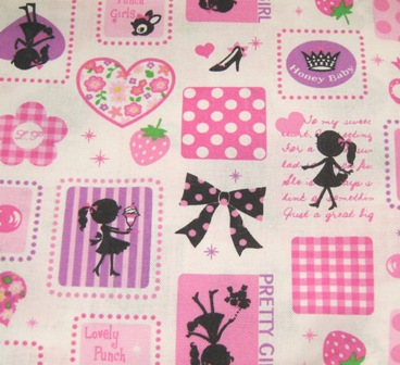 KAWAII PRETY GIRL WHITE AND PINK JAPANESE COTTON FABRIC-supplies,comercial,sewing,fabric,pattern,handmade,children custom,dress,pants,applique,vintage,tutorial knitting,neddles,owls,japanese,kawaii,fabric,cotton fabric,cotton,ribbon,bows,hair clips,hair accessories,toddles,baby shower,girl,summer,tunic,wallet,purse,buttons,thread,international shipping,free shipping,flat rate