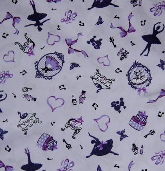 LILAC PURPLE BALLERINA JAPANESE COTTON FABRIC-supplies,comercial,sewing,fabric,pattern,handmade,chilndren custom,dress,pants,applique,vintage,tutorial knitting,neddles,owls,japanese,kawaii,fabric,cotton fabric,cotton,ribbon,bows,hair clips,hair accessories,toddles,baby shower,girl,summer,tunic,wallet,purse,buttons,thread,international shipping,free shipping,flat rate