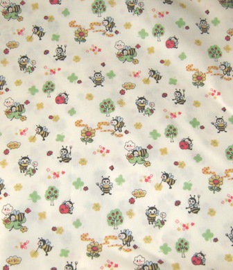 BUMBLE BEE LADY BUG JAPANESE COTTON FABRIC-supplies,commercial,sewing,fabric,pattern,handmade,children custom,dress,pants,applique,vintage,tutorial knitting,neddles,owls,japanese,kawaii,fabric,cotton fabric,cotton,ribbon,bows,hair clips,hair accessories,toddles,baby shower,girl,summer,tunic,wallet,purse,buttons,thread,international shipping,free shipping,flat rate