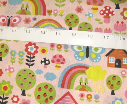 BUTTERFLY MUSHROOM IN THE GARDEN JAPANESE COTTON FABRIC-supplies,commercial,sewing,fabric,pattern,handmade,children custom,dress,pants,applique,vintage,tutorial knitting,neddles,owls,japanese,kawaii,fabric,cotton fabric,cotton,ribbon,bows,hair clips,hair accessories,toddles,baby shower,girl,summer,tunic,wallet,purse,buttons,thread,international shipping,free shipping,flat rate
