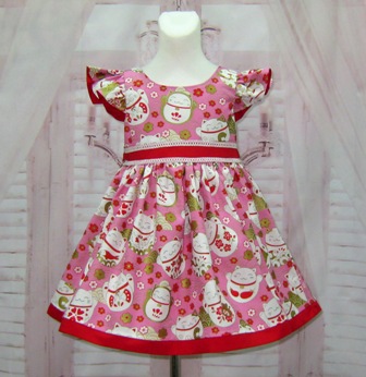 Lucky Chinese Cat Pink Dress