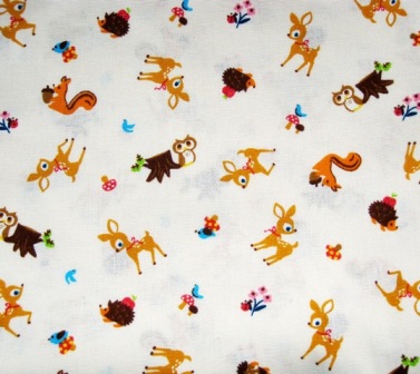 DEER OWL AND FRIENDS JAPANESE COTTON FABRIC