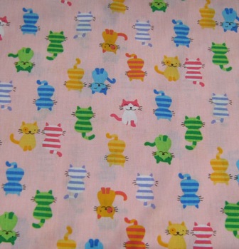 PINK PRETTY CATS JAPANESE COTTON FABRIC