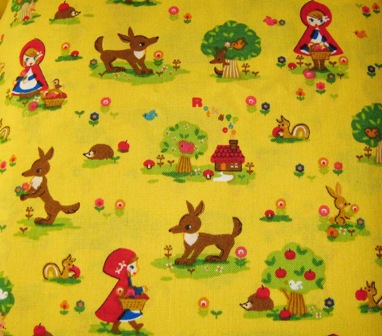 YELLOW LITTLE RED RIDING HOOD JAPANESE COTTON FABRIC