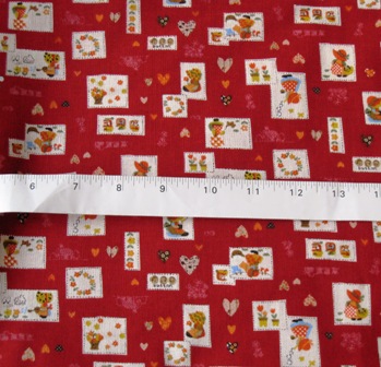 RED SUNBONNET JAPANESE COTTON FABRIC