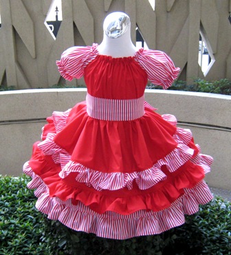 Custom Boutique Triple Ruffles White And Red Stripes Peasant Dress