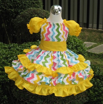 Mystic Sunshine Triple Ruffle Peasant Dress