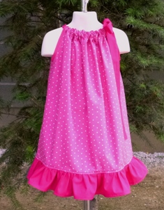Hot Pink Polka Dots Pillowcase Dress