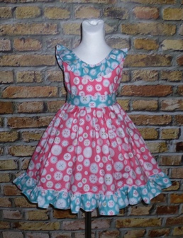 Pink And Blue Ruffle Dress